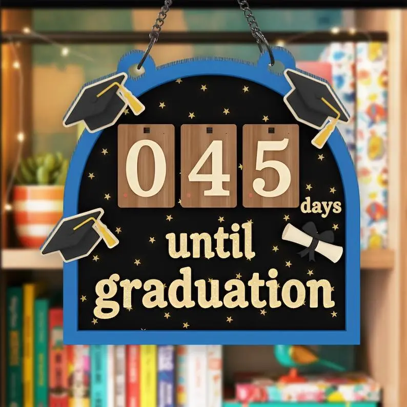 Days Until Graduation Tracker Sign, Graduation Countdown Tracker, Senior Year Gift Idea, Class of 2026 Decor, Student Motivation Sign