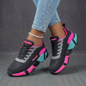 Ubetif Shock-Absorbing Air Cushion Sneakers | Supportive Walking Shoes Breathable Knit Sneakers | Lightweight Non-Slip Shoes for W