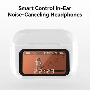 Smart Display Earbuds Case | Bluetooth 5.3 Wireless Noise-Canceling Earbuds  | Perfect Gift-Ready High Quality Headphones Audio headphones bluetooth noisecancellingheadphones
