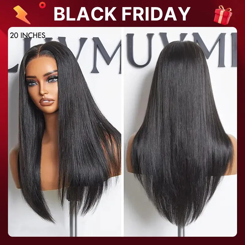 Luvme AiryFit™ Scalp Care Human Hair Glueless Lace Front Wig, 5x5 Closure Pre-Cut Lace, Silky Straight Middle Part Long Wig - Crazy Wednesday Black Friday Sale Savings, Human Wigs Glueless
