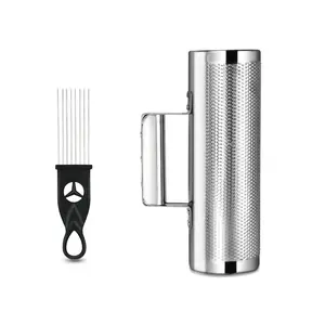 Guiro Instrument Stainless Steel Guiro 8" 3" Professional Metal Shaker with Scraper, Band Accompaniment Sand Hammer Latin Percussion Instruments for Live Performance