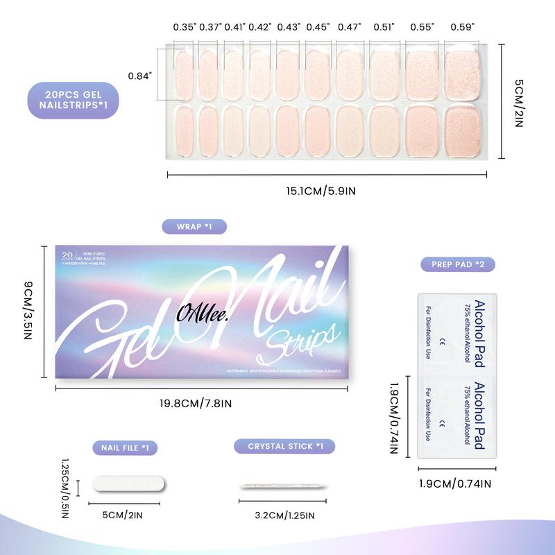 Semi Cured Gel Nail Strips | UV Light Required | Salon-Quality Finish | Easy Apply & Long-Lasting Wear