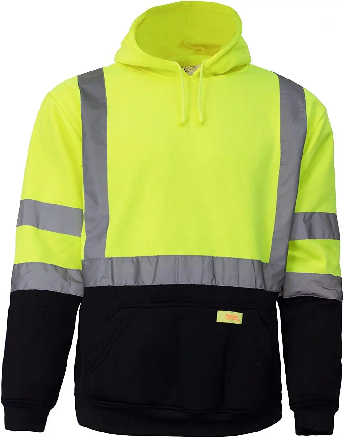 Hi-Visibility Safety Sweatshirt, Hooded Sweatshirt Hoodie work utility Reflective Strips with Extended Trims