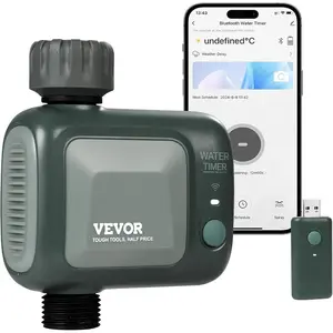 VEVOR Water Timer, 3 Outlets, Hose Watering Sprinkler Timer, with 3 Independent Watering Zone LCD Display Rain Delay Mode Manual Mode 360 Brass Inlet Metal Filter, IPX6 Waterproof for Yard WateringVEVOR Super Brand Day