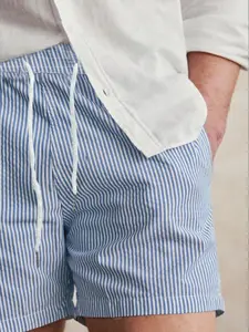 Men's Striped Print Shorts, Casual Comfy Shorts for Summer, Men's Bottoms for Daily Wear