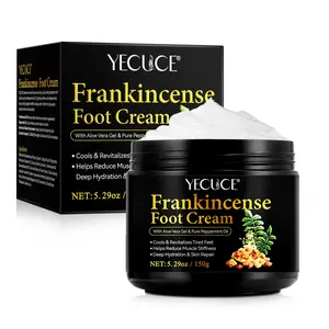 YECUCE Boswellia Oil Foot Cream 150g, Moisturizing Cream with Mint Oil, Aloe Vera for Men & Women, 36 Months Shelf Life