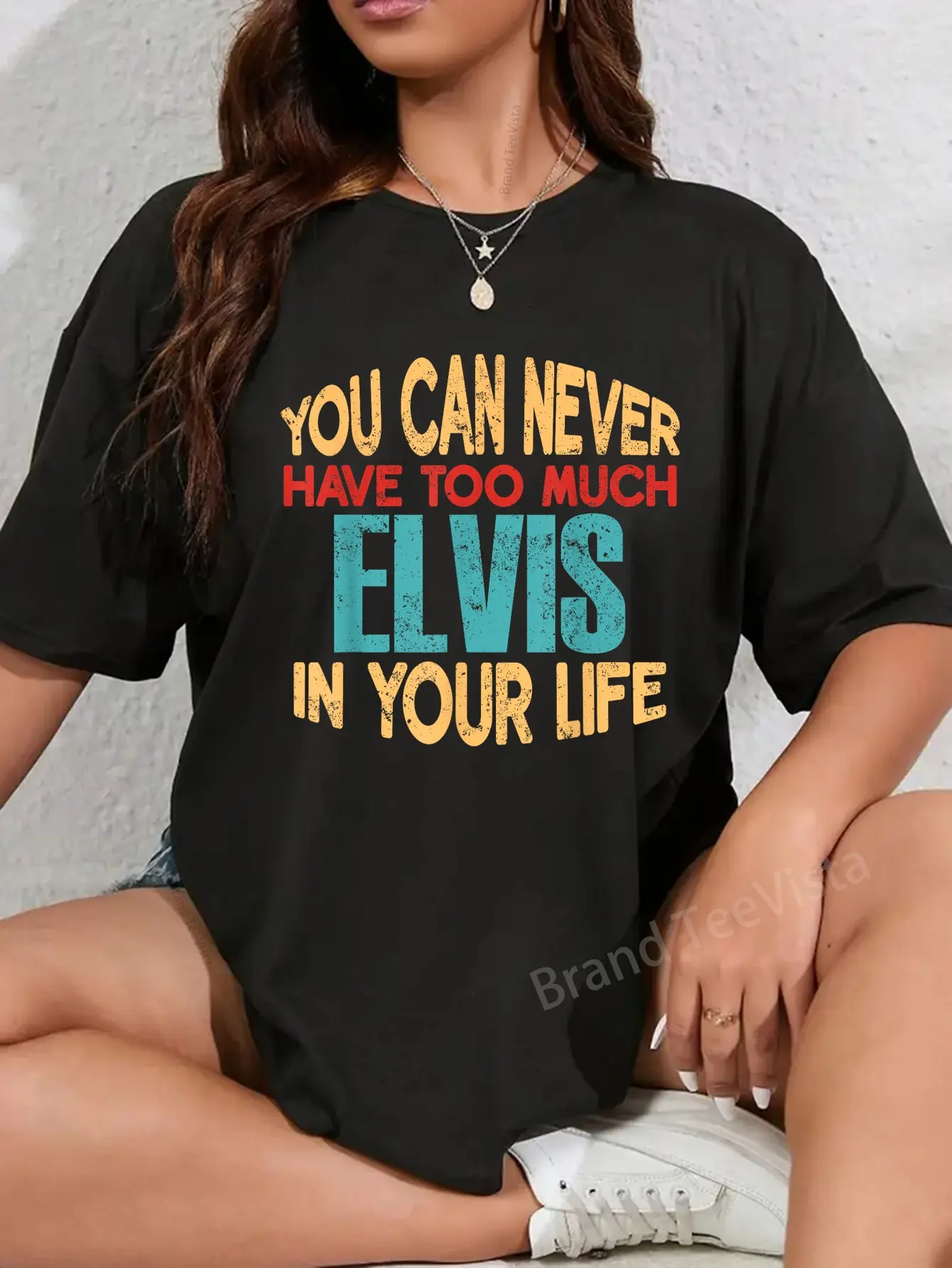 Women's 100% Cotton Casual Lady Top - Funny Elvis Personalized First Name Giftable Joke Tee for Everyday Wear