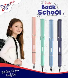 4Pack Forever Pencils for student Writing, Infinity Pencil Cute Inkless Everlasting Pencil with Eraser for Sketching (Black)