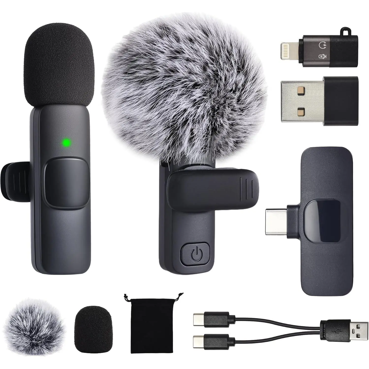 Micro Cravate Rose OSA Micro Cravate Sans Fil Pour IPhone 15/16 Et Android, Mini Microphone à Clipser USB-C, Sans Fil, Batterie De 40 Heures Pour Enregistrement Vidéo, Interviews, Podcasts, Youtube, Vlog Micro