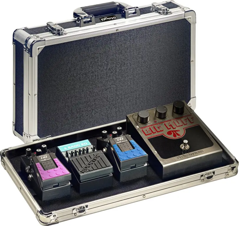 Stagg 16289 Hard ABS Plastic Guitar Case - 424x226x72 mm Medium-Weight, High-Density Foam Padded Interior, Rugged, Attachable Pedals Compatibility, Cloth Hook-and-Eye Strip