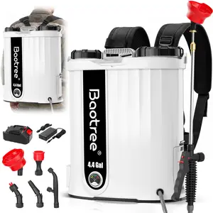 Backpack Sprayer Battery Powered 4.4 Gallon, Electric Backpack Sprayer with Telescopic Wand, Lawn Sprayer with 5 Nozzles, 18V 2.0Ah Battery & Charger for Lawn, Garden, Yard