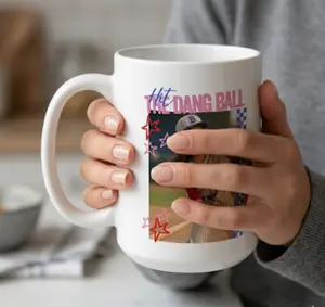 Hit The D.a.ng Ball Baseball Mom 11oz, 15oz Mug, Game Day Softball Mug, Face Meme Mug, Gift for Fans.