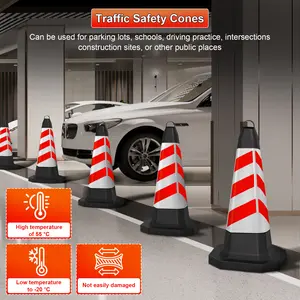 8 Pcs Traffic Safety Cones Red Road Parking Cones Heavy Duty Construction Cone Structurally Stable for Traffic Control at Public Place