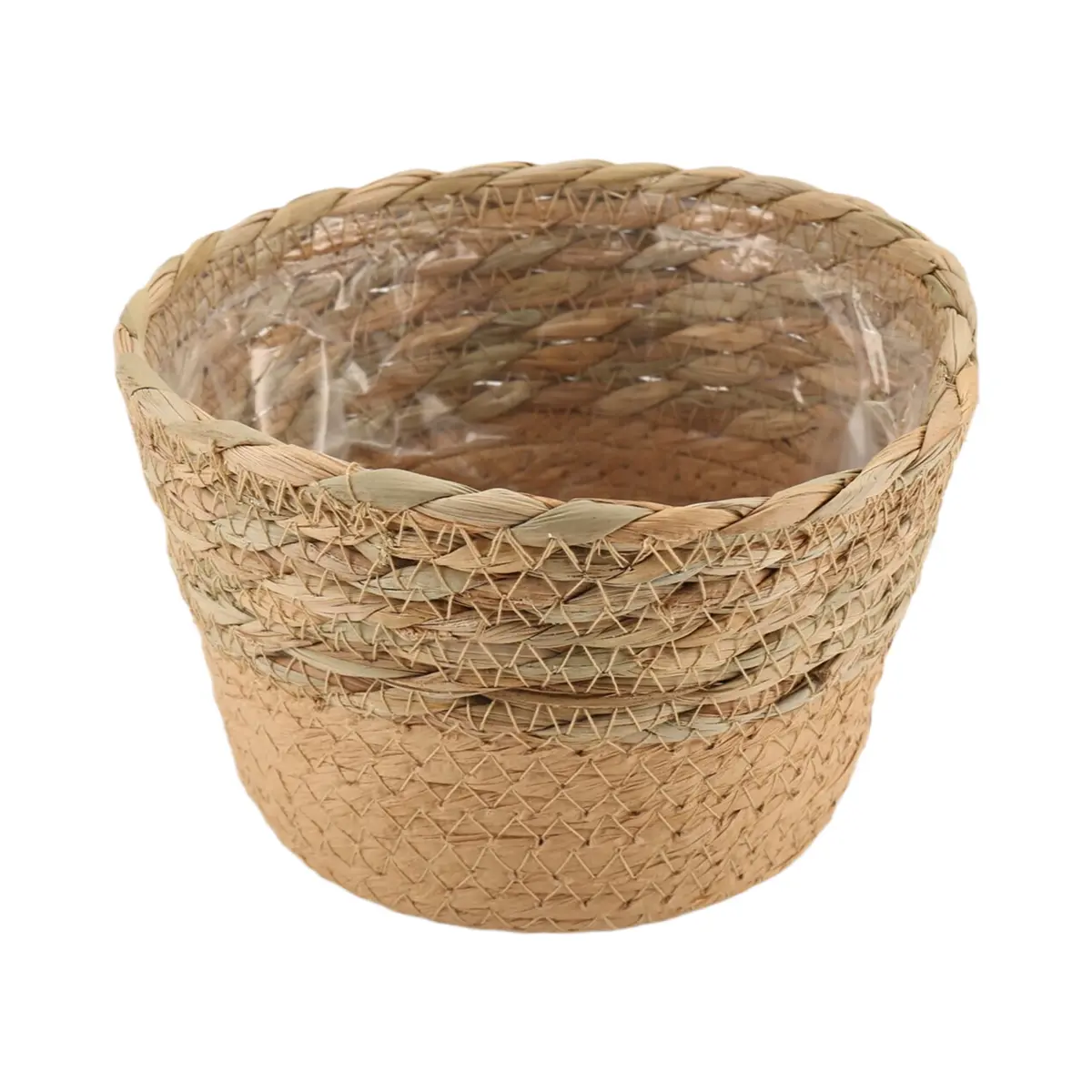 Straw Weaving Flower Plant Pot Wicker Basket Rattan Flowerpot Storage Basket Handmade Woven Planter Basket S