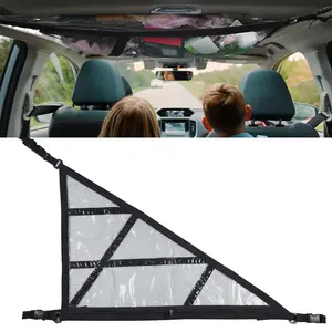 Car Ceiling Cargo Net, 30.7"×22" Fits New Cars with 3 Handles, Strengthens Load-Bearing Car Roof Storage Organizer, Double-Layer Mesh Cargo Net for SUV, Truck Camping Accessories, Road Trip Essentials