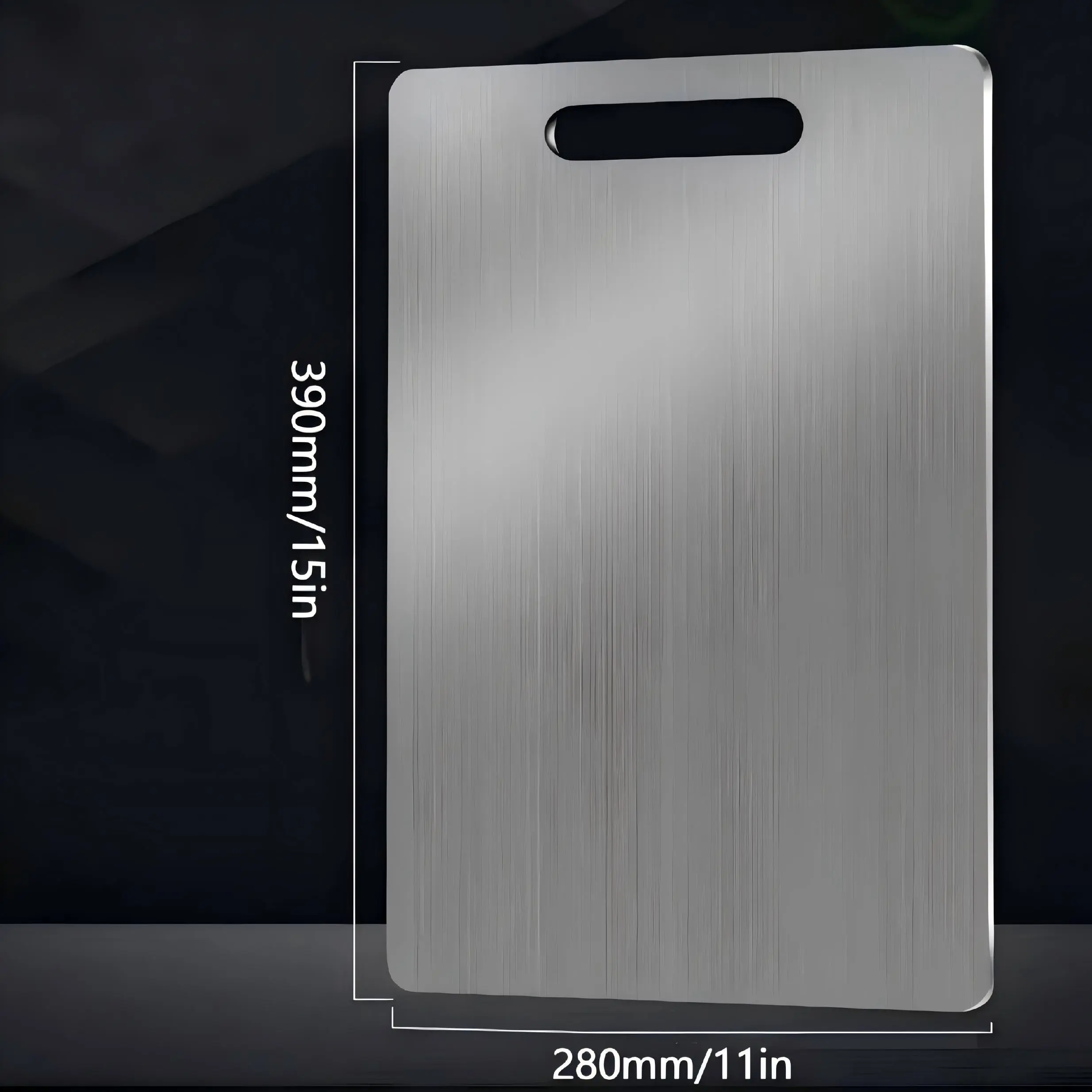 2026 Premium Food-Grade Stainless Steel-Titanium Cutting Board with Knives - Reversible, Scratch-Resistant, Easy-to-Clean, Hygienic, Durable Modern Kitchen Utensil for Meat/Fruit, Serving Essential, Christmas Gift