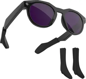 Eyeglass Ear Grip Compatible with Oakley Meta HSTN Smart Glasses Accessories, Anti-Slip Comfortable Silicone Elastic Eyeglasses Retainers for Oakley Meta HSTN (Black)