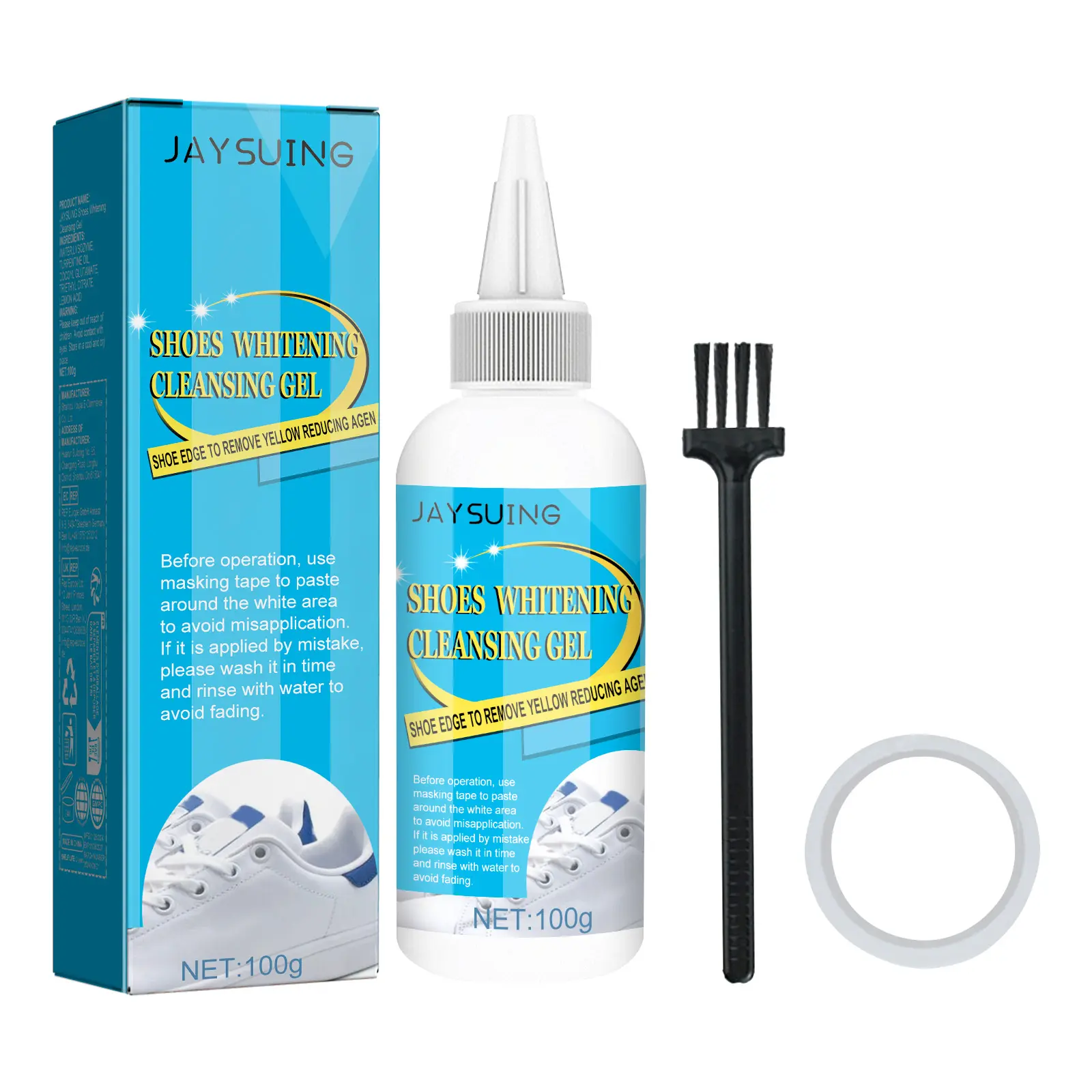 White Shoe Cleaner & Whitener, No-Rinse Household All-Purpose Cleaner for Shoe Edge Stain & Yellow Stain Removal