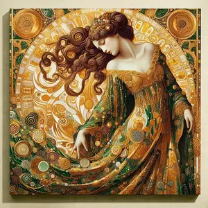Adult Diamond Painting Kit 40x40cm, Art Nouveau Goddess, Full Drill Cross Stitch, DIY Home Wall Mosaic Decor, Beginner Friendly