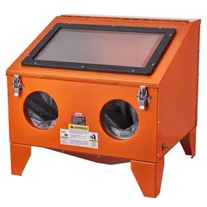 fathersdaygift VEVOR 40 Gallon Sandblasting Cabinet, 40-120PSI Portable Benchtop Sand Blasting Cabinet, Heavy Duty Steel Sand Blaster with Blasting Gun 4 Ceramic Nozzles for Paint, Stain, Rust Removal