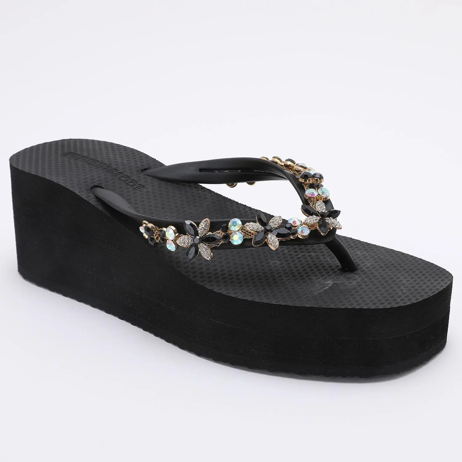 Wedge Sandals for Women, Jeweled Pearl Thong with Contoured Insole and Textured EVA Platform Sole, Includes Gift Bag, Wedges, Cute Sandals, Gift Wrapping, Flip Flop Sandals
