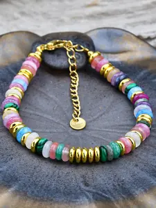 Colorful Natural Stone Beaded Bracelet, Fashionable Jewelry for Women & Girls, Trendy Jewellery Accessories, Trendy All-match & Exquisite Jewelry for Birthday Gift, Beads Bracelets