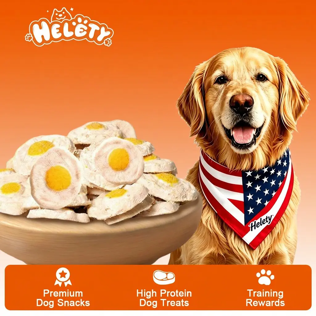 HELETY Grain-Free Low-Sodium Crunchy Yolk Dog Treats - Real Eggs, Natural Teeth-Cleaning Chews, Joint & Hip Support, Protein-Alternative Snack with Duck Heart, Chicken Molar Sticks, Soft Beef Bites jerky collagen Bacon Cheese Yak freeze dried collabully,