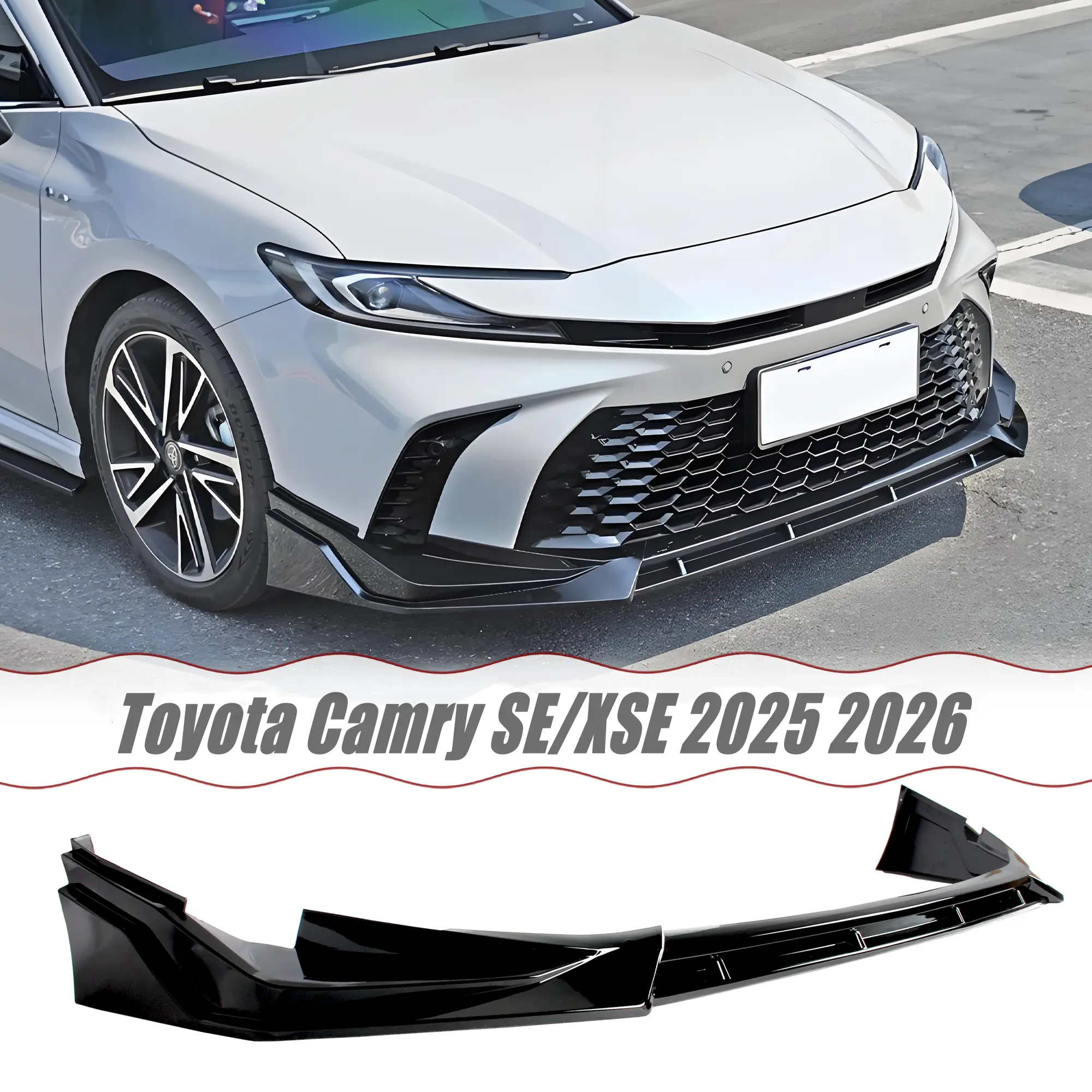 MUTUSAISI Front Lip Splitter Spoiler For Toyota Camry 2025 2026 SE/XSE Accessories Air Chin Body Kit