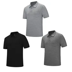 3 Pack Men's Polo Shirts Short Sleeve Quick Dry Golf Shirts with Pocket Lightweight Breathable Casual Performance Polo for Outdoor Sports Work