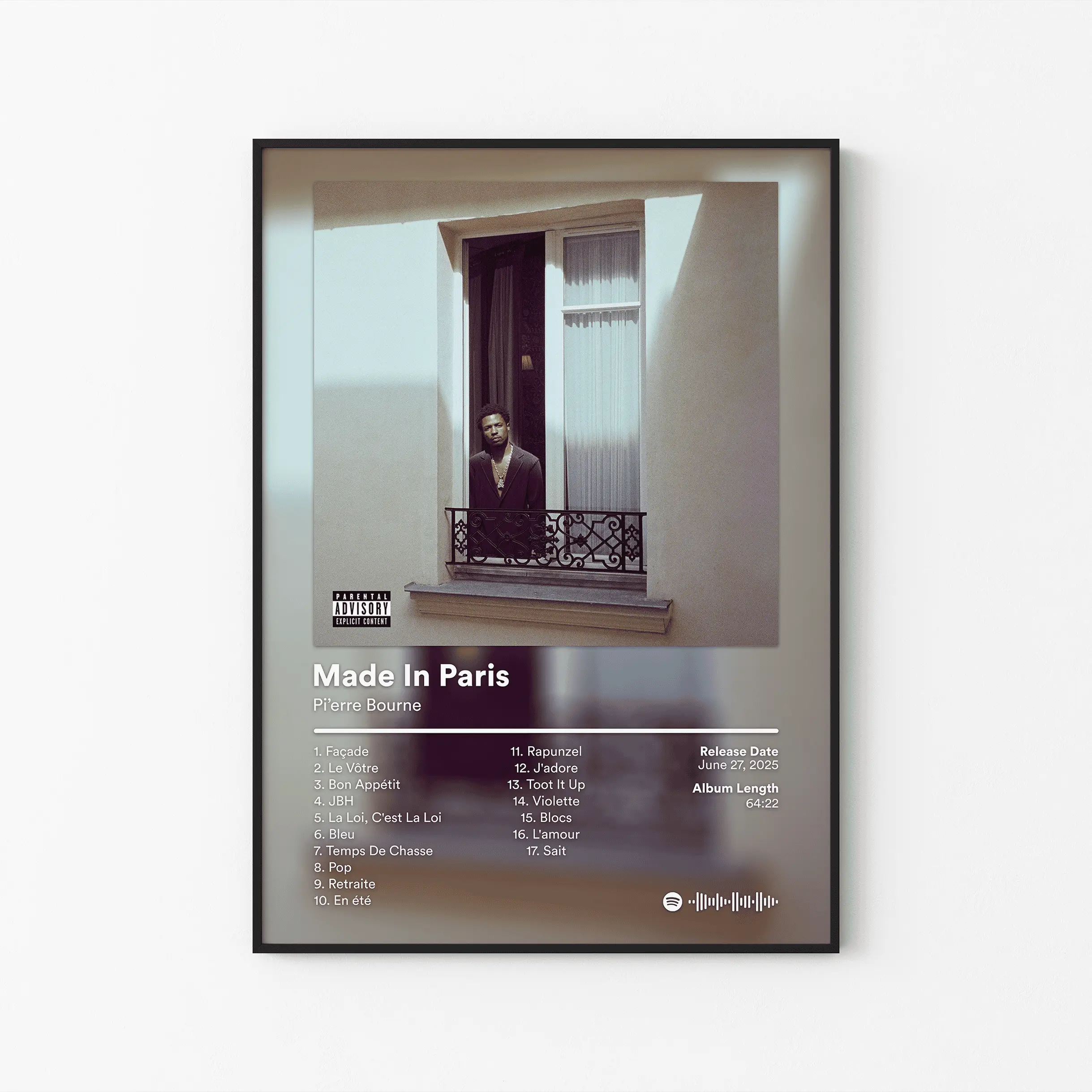 [ UNFRAMED RAP POSTER ] Pi'erre Bourne Album Poster, The Life Of Pi'erre 5 TLOP4 Tracklist, Trap Producer Rapper Print, SossHouse Decor, Unframed Print Only