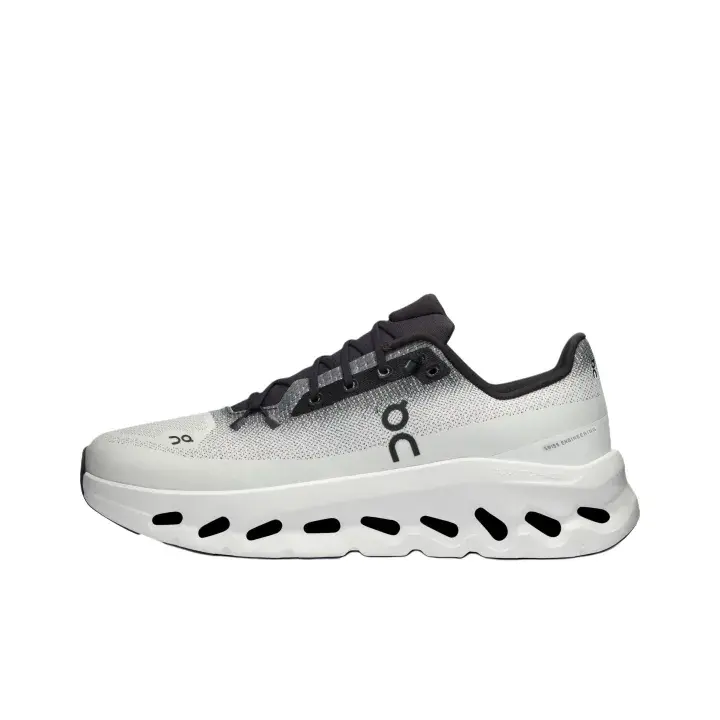 brand new unopened white black thick sole running shoe breathable perforated mesh upper hollow cushion midsole light weight wear resistant anti‑slip gym daily hybrid running shoe
