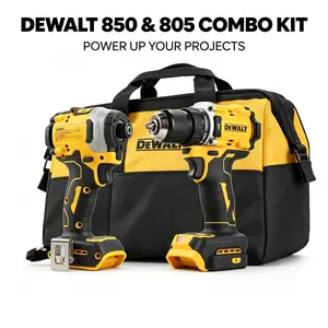 DEWALT 20V Brushless Power Tool Kit Equipped With DCF850 Impact Wrench And DCD805 Hammer Drill Integrated Practical Working Set With Stable Power Output Suitable For Engineering Construction And On-site Installation Operations