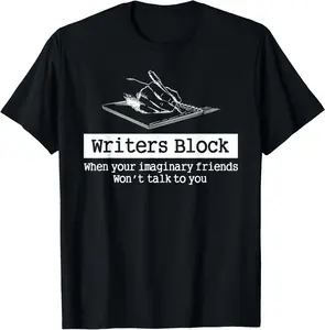 Casual Cotton shortsleeve tees Writers Block Author Novelist Editor Book T-Shirt