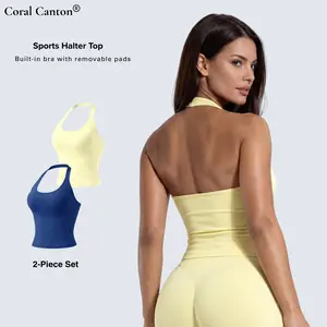 Coral Canton 2pcs Sports Halter Tops