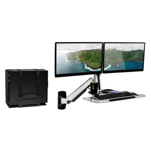 Mount-It! Wall Mounted Dual Monitor Workstation
