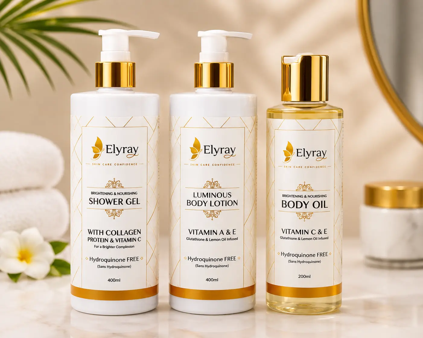 ELYRAY Skin Care Set – Complete Facial & Body Care Collection Gel Lotion