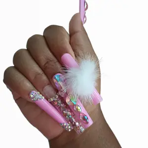 3xl Pink Princess Press On Long-lasting