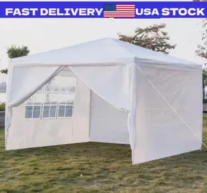 10 ft. x 10 ft. White Party Wedding Tent Canopy 4 Sidewall