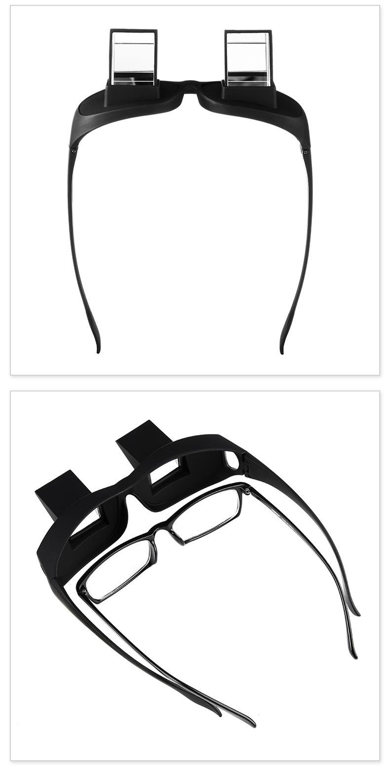 PAXA TJ001 Lazy Glasses, Bed Prism Glasses Spectacles, Horizontal High Definition Glasses, Prism Periscope Lie Down Eyeglasses for Reading and Watch TV in Bed, Unisex