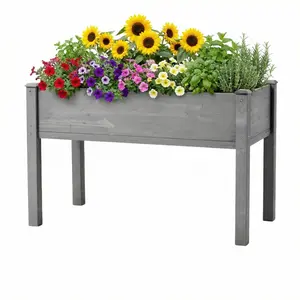 48x24x30 inch Raised Garden Bed with Legs, Elevated Wooden Planter Box for Outdoor Plants Flowers Fruits Vegetable Herb Growing