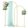 7.2FT+6FT Set Of 2 Wedding Arch Backdrop Stand, Gold Metal Balloon Arch Stand Stable Frame For Wedding Birthday Garden Arch Party Background Decoration, Gold