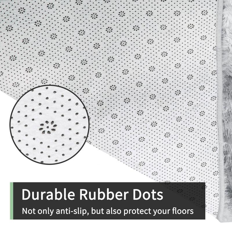 Shag Area Rugs for Living Room Bedroom , 5x8 Ultra Soft Fluffy Non-Slip Rug, Washable Indoor Carpet for Dorm Nursery Kids Room, Black Home Decor