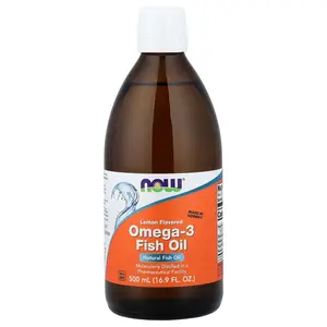 NOW Foods Omega-3 Fish Oil, Lemon , 16.9 fl oz (500 ml)