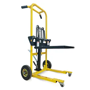 Hydraulic Material Lift Cart 480 lbs Capacity, 35" Lift Height, Manual Pallet Jack Table Cart with Swivel Wheels for Warehouse & Material Handling
