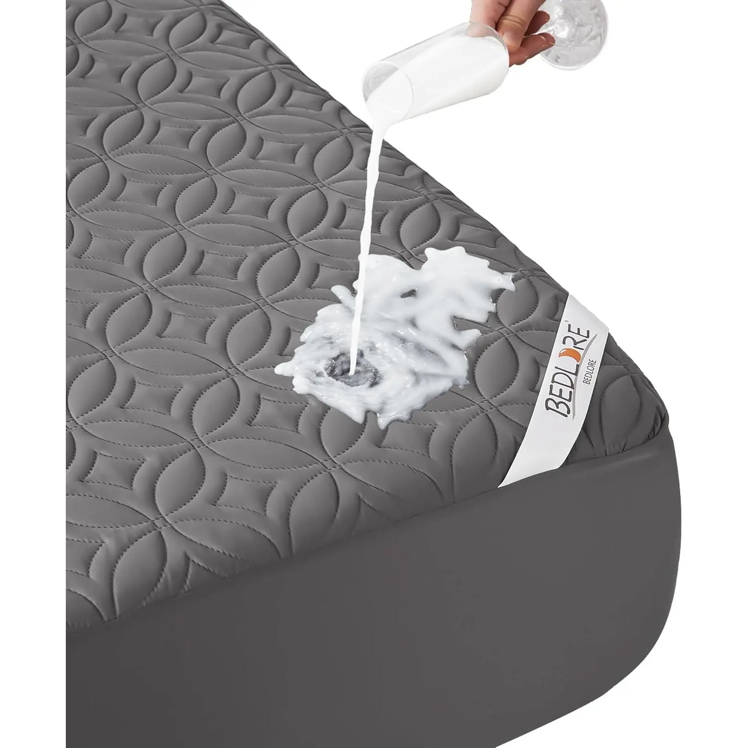 Waterproof Mattress Protector, Full Size Mattress Pad with Deep 6"-15" Depth, Soft Dirt-Bed Mattress Cover for Bedroom, College Dorm, Hotel (Gray)