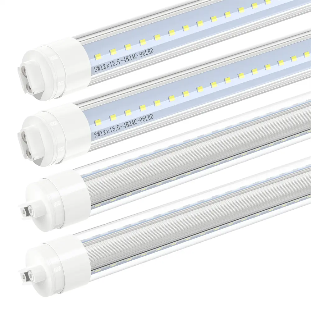 JESLED 360 Degree T8 T10 T12 4ft 28w R17D/HO Base, LED Tubes for Double Sided Signs 6000K Cool White Clear Cover, 4Foot Fluorescent Replacement, for Barber Shop, Cooler Door, Ad Box Lighting(4-Pack)