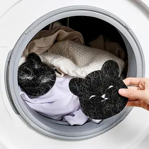 2 Pcs Cute Cat Reusable Laundry Lint Remover, Cartoon Pet Hair Absorber Sponge, Washer Lint Remover, Pet Home Cleaning Supplies
