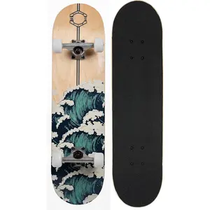 Skateboards for Beginners,31*8 inches Complete Skateboards for Kids,Boys,Girls and Adults,7 Layer Maple Wood,Double Kick Deck Concave Standard and Tricks Skateboard