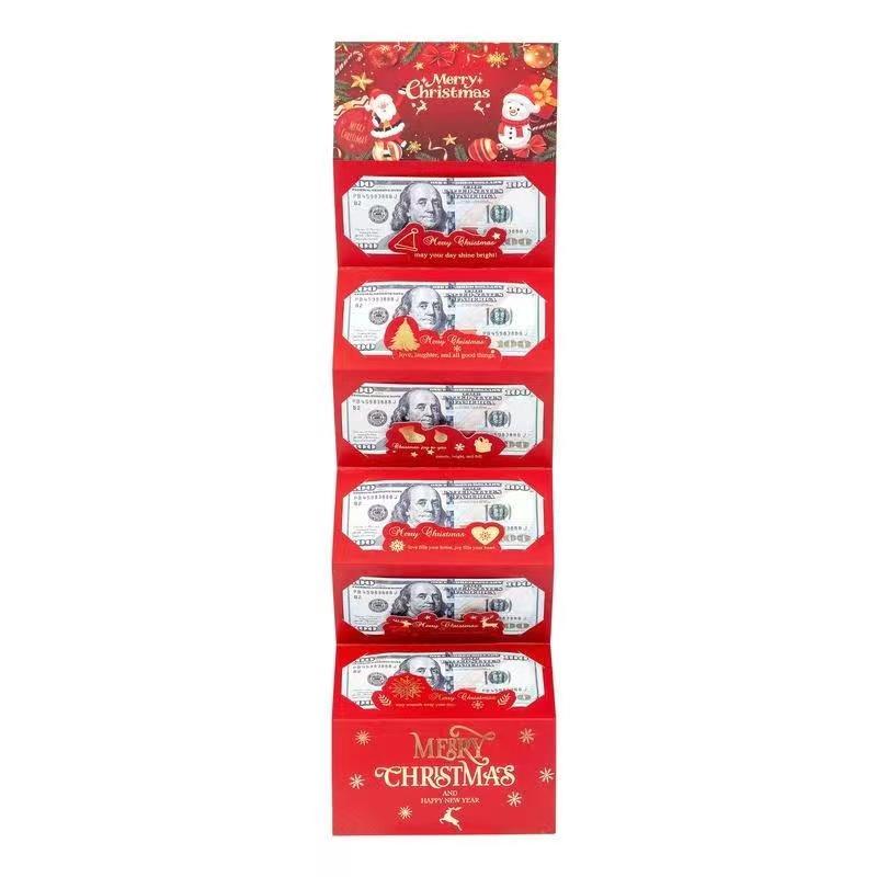 Christmas Santa Dollar Folding Red Envelopes Gold Stamping Gift Pack with Ribbon 6 Slot DIY Holiday Cash Envelopes for Party and Festive Decorations Car Rat Squirrel Repellent Spray