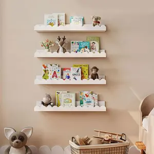 2pcs Wall-Mounted Bookshelf Organizer, Wall Mount Design, Kids Room Storage Rack, Toy & Book Display Shelf, Home Organization Solution
